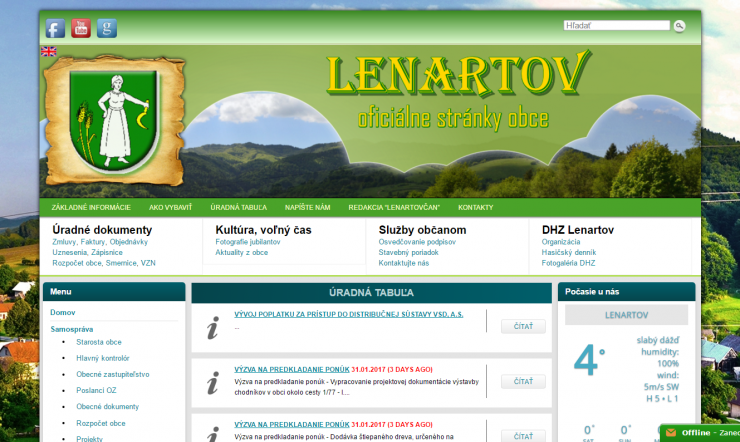 www.LENARTOV.sk OFICIÁLNA WEBOVÁ STRÁNKA OBCE LENARTOV