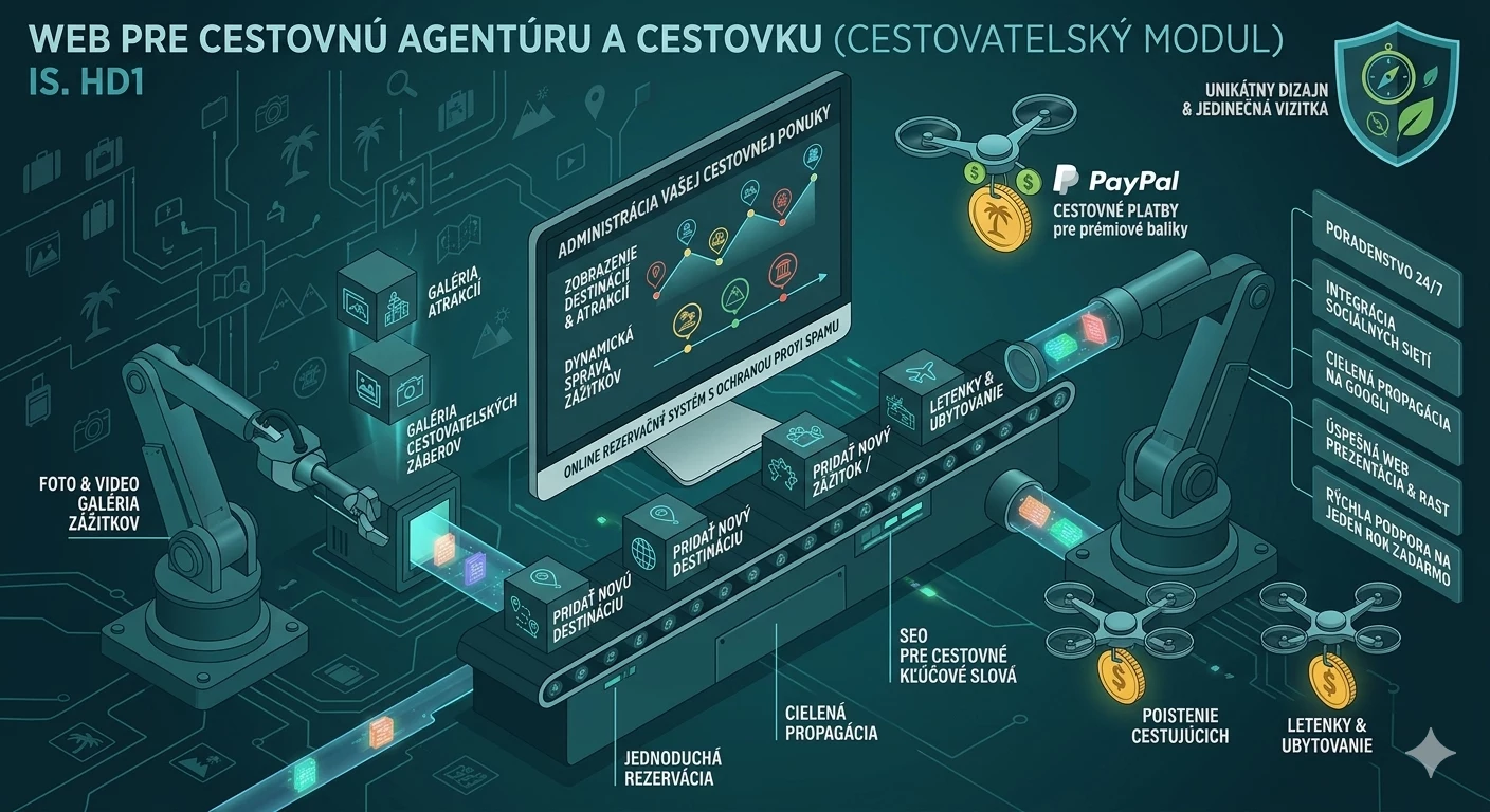 Web pre cestovnú kanceláriu, agentúru, atrakcie a zážitky - cestovka 2 Web pre cestovku — katalóg zájazdov, rezervácie, galéria destinácií
