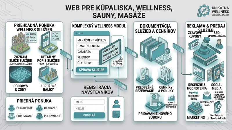 Web pre wellness a masážny salón — cenník služieb, rezervácie, galéria