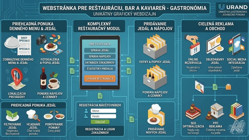 Web pre reštauráciu — denné menu, rezervácie stolov, online objednávka