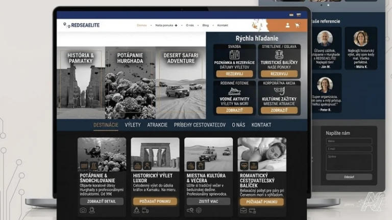 Web pre cestovnú kanceláriu, agentúru, atrakcie a zážitky