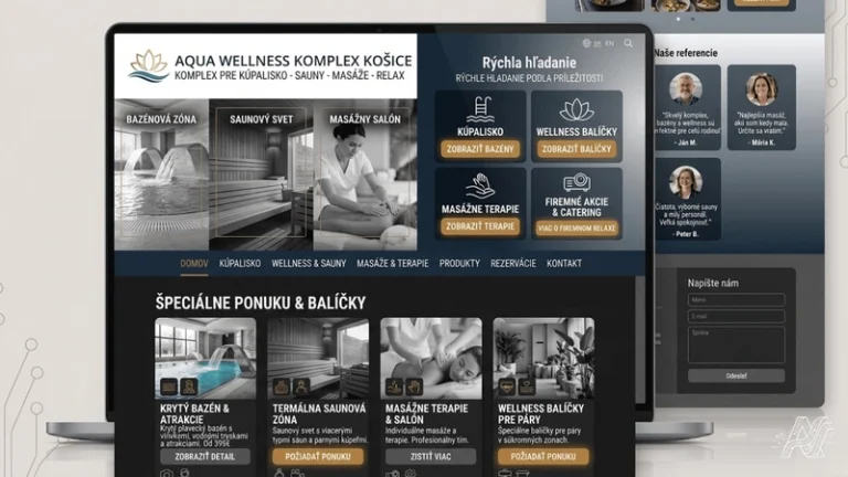 Webové stránky pre Kúpaliska – Wellness – Sauny – Masážny salón
