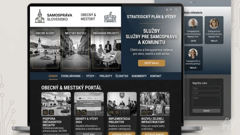 Webová stránka pre obce, mestá, občianske združenia a neziskovky