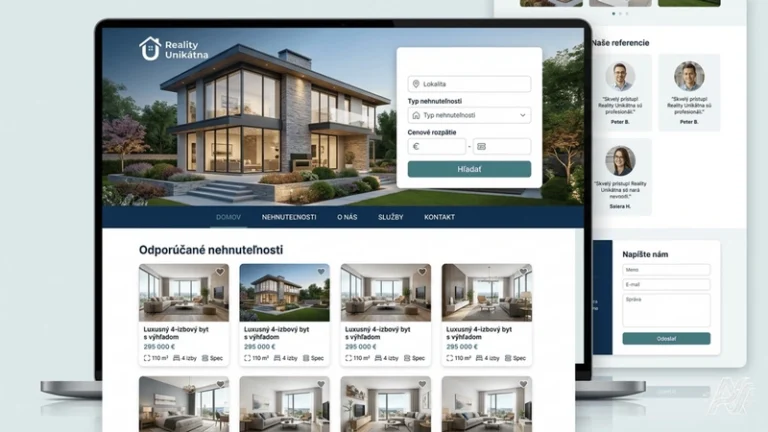 Web pre realitnú kanceláriu a maklérov s REALITY modulom