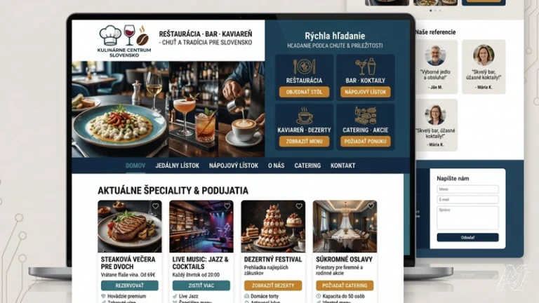 WEBSTRÁNKA pre Reštauráciu – Bar – Kaviareň