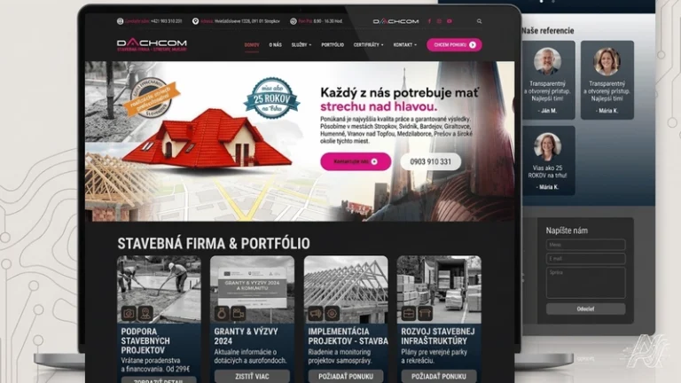 Webová stránka pre Stavebnú firmu, Strechárov, Murárou